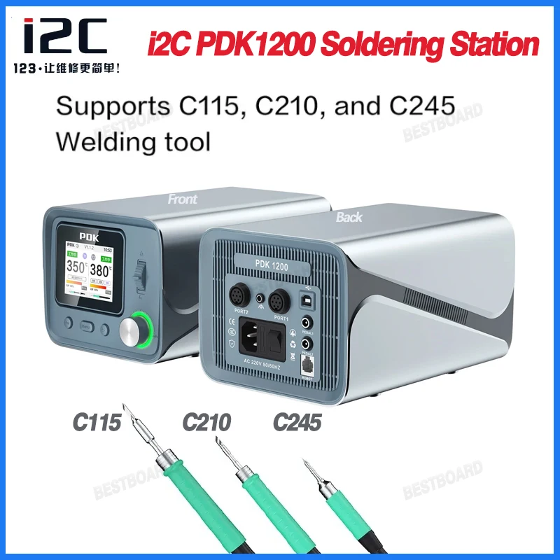 I2C PDK1200 300W Soldering Station PDK 1200 Intelligent Rework Station T115 T210 T245 Handle Phone Repair BGA SMD Solder Station