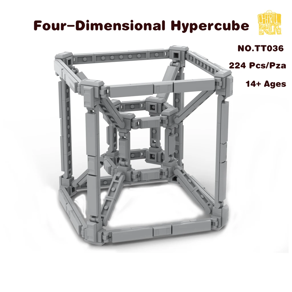 MOC TT036 Four-Dimensional Hypercube Model With PDF Drawings Building Blocks Bricks Kids DIY Toys Birthday Christmas Gifts