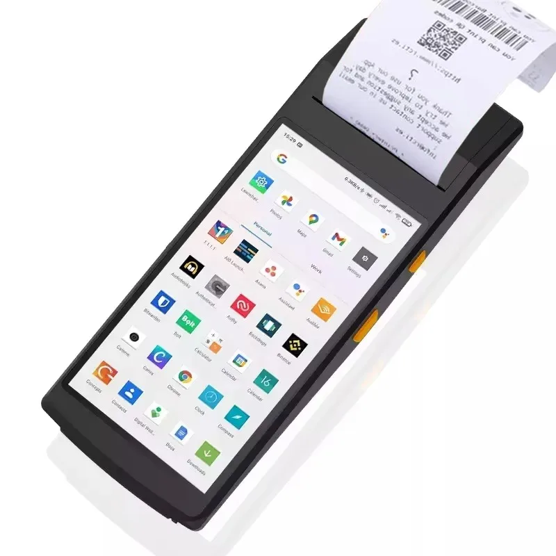 Supermarket Warehouse Industrial Restaurant Pos Terminal Handheld Barcode Scanner Rugged Android with Receipt Printer