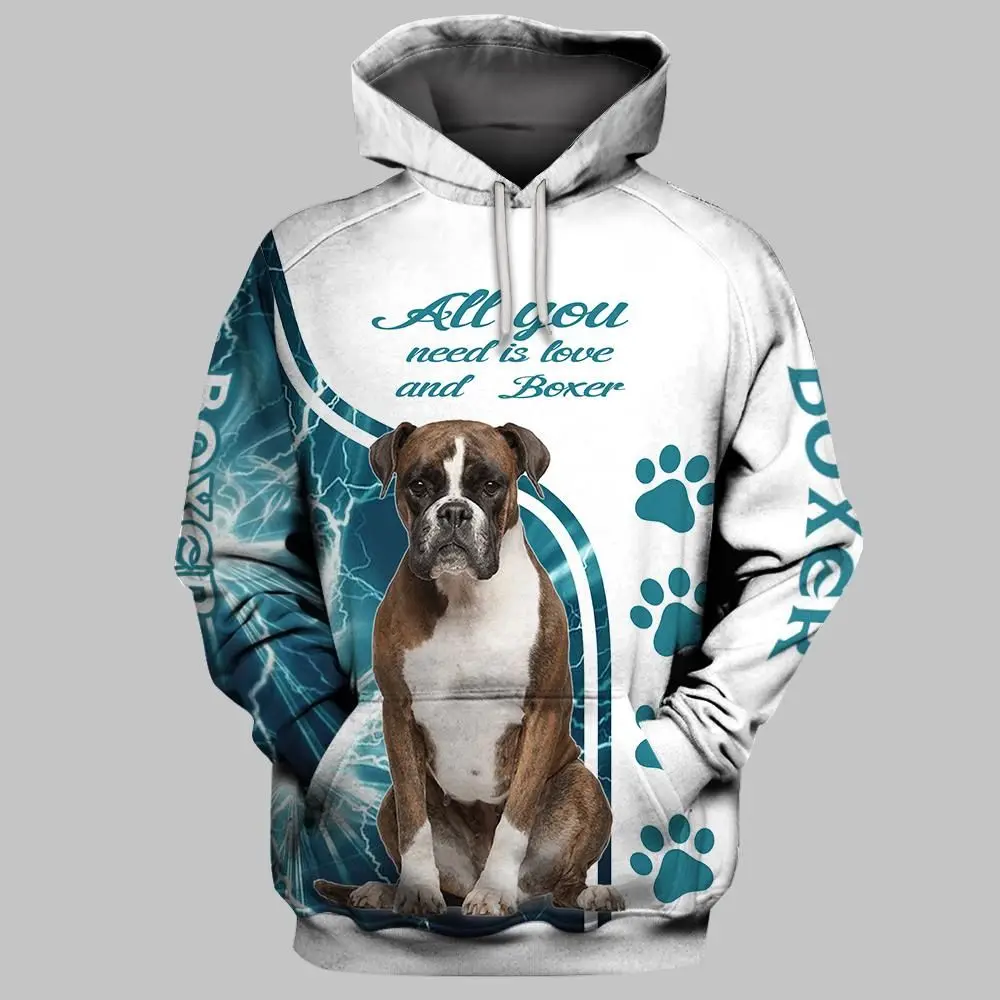 

PUG/Boxer/Husy/Cane Corso 3D All Over Printed Hoodies Women For Men Pullovers Street Tracksuit Love Dog Gift