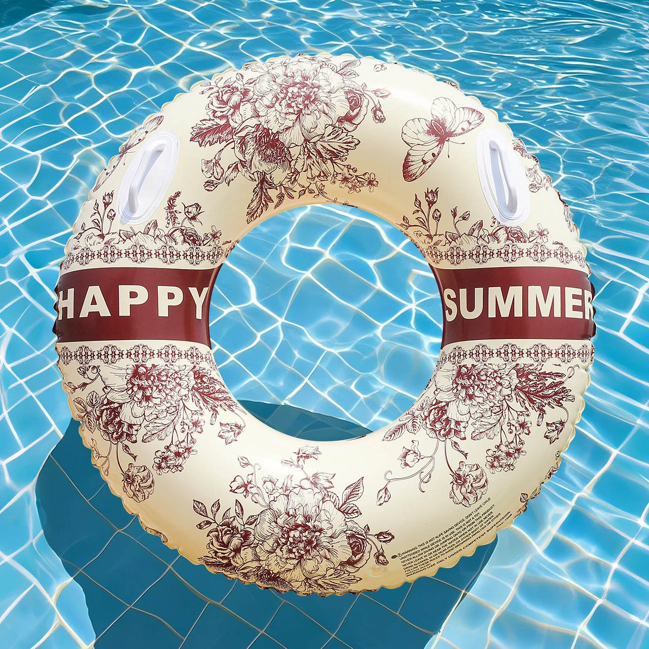 1PC opblaasbare zwemring voor volwassenen - artistiek inktpatroon felle kleur drijvende buis voor zwembad-, meer- en zomeractiviteiten