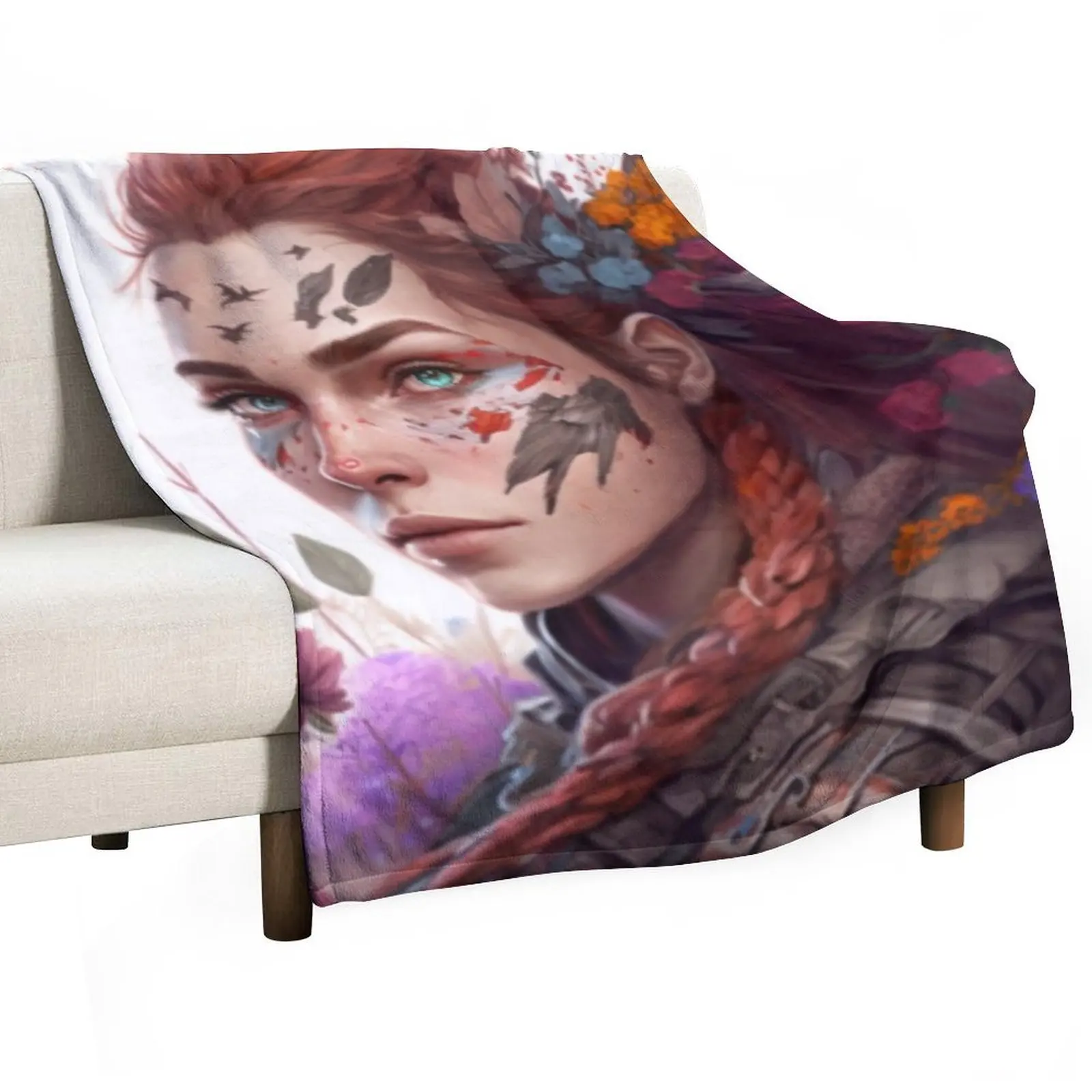

Horizon zero dawn Aloy Throw Blanket Bed linens Furrys Luxury St Large Blankets