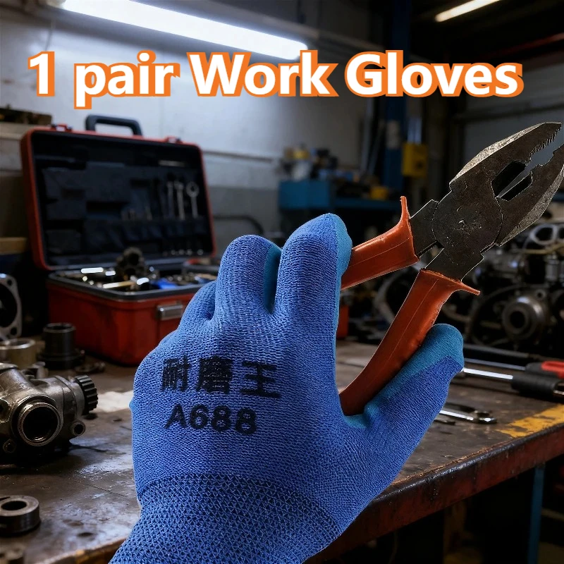 1 Pair Security Protection Work Gloves Wear Resistant Work Gloves Latex Gloves for Work Labor Security Protection Accessories
