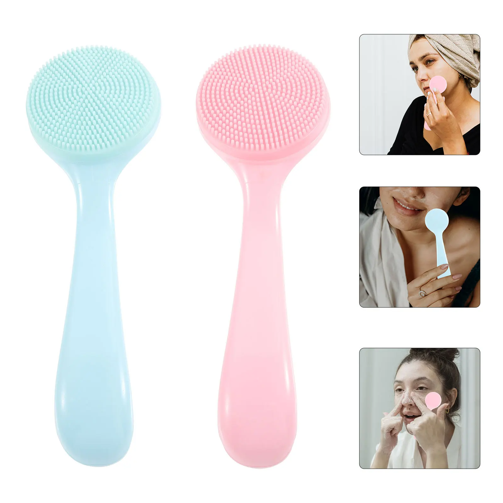 2 قطعة صديقة للبيئة سيليكون فرشاة تنظيف الوجه غير مزعجة أداة العناية بالبشرة غسل الوجه الفعال الغسيل للنساء الرجال