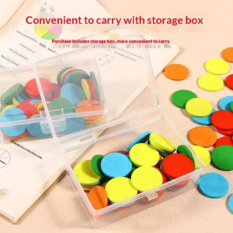 50Pcs Round Plastic Math Counters Colored Counting Chip Kids Early Math Learning Toy Kindergarten Preschool Math Learning