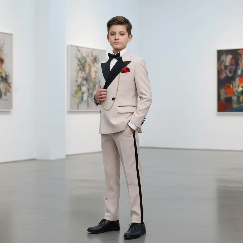 Solid Boy's 2 Pieces Suit Double Breasted Jacket and Trousers Dinner Party Wedding Kids Tuxedos Slim Fit Formal Business Suits