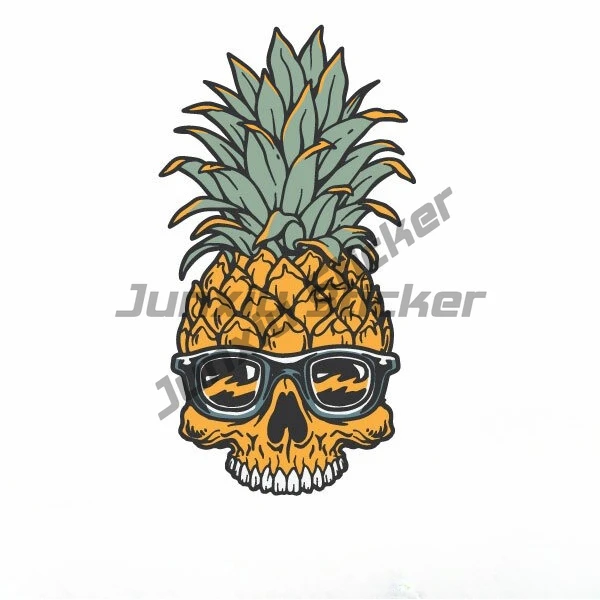 

PINEAPPLE SKULL STICKER CAR DECAL , SKATEBOARD, SURF , WINDOW , LAPTOP FRIDGE