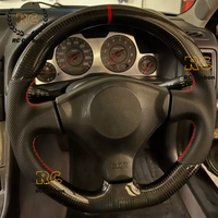 Real Carbon Fiber Steering Wheel Perforated Leather For 1999–2002 Nissan Skyline GTR R34 Red Stitching Racing Steering Wheel
