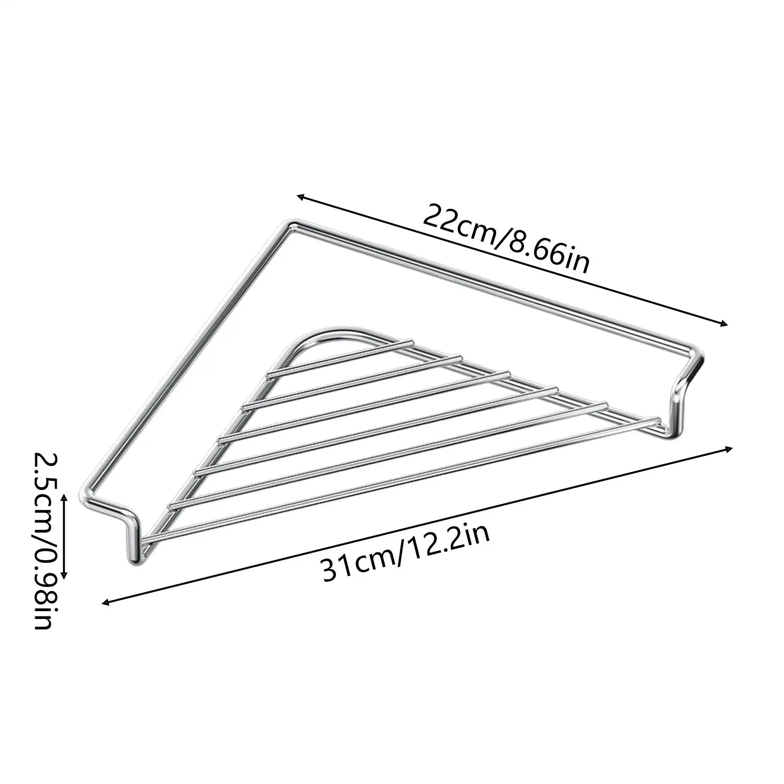 2PCS Triangle Dish Drying Rack Kitchen Sink Organizer Corner Over the Sink Sponge Rag Holder Foldable Stainless Steel Drainer view 6