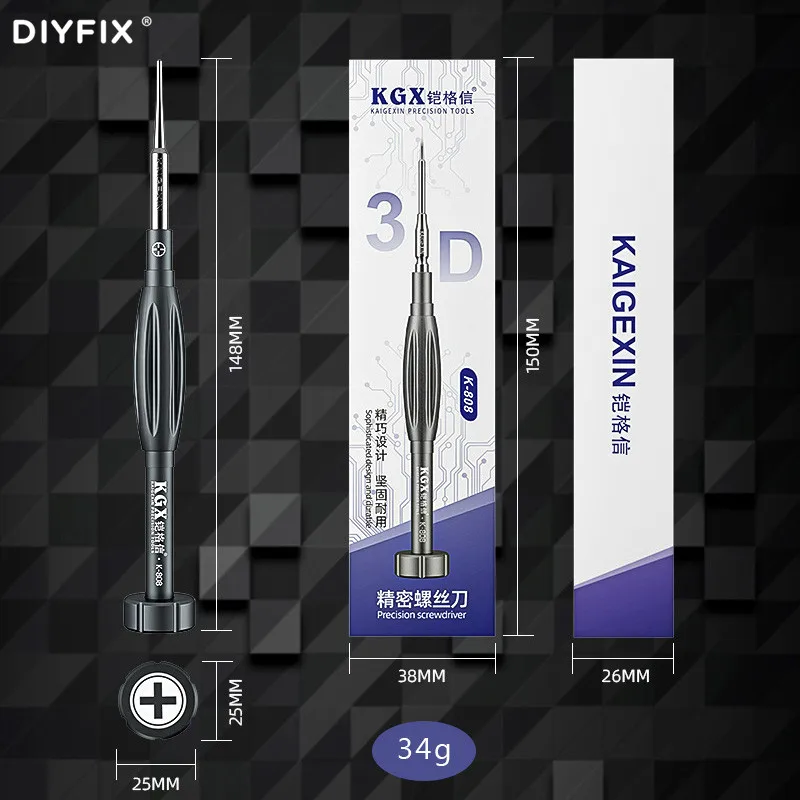 KGX K-808 3D Tuốc Nơ Vít Chính Xác Phillips Y0.6 Pentalobe 0.8 M2.5 T2 Bit Cho iPhone Huawei Oneplus Tháo Lắp Dụng Cụ Sửa Chữa