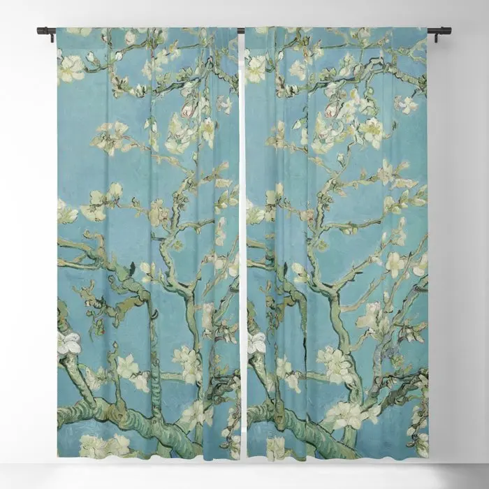 Van Gogh- Almond Blossom Blackout Curtains 3D Print Window Curtains For Bedroom Living Room Decor Window Treatments