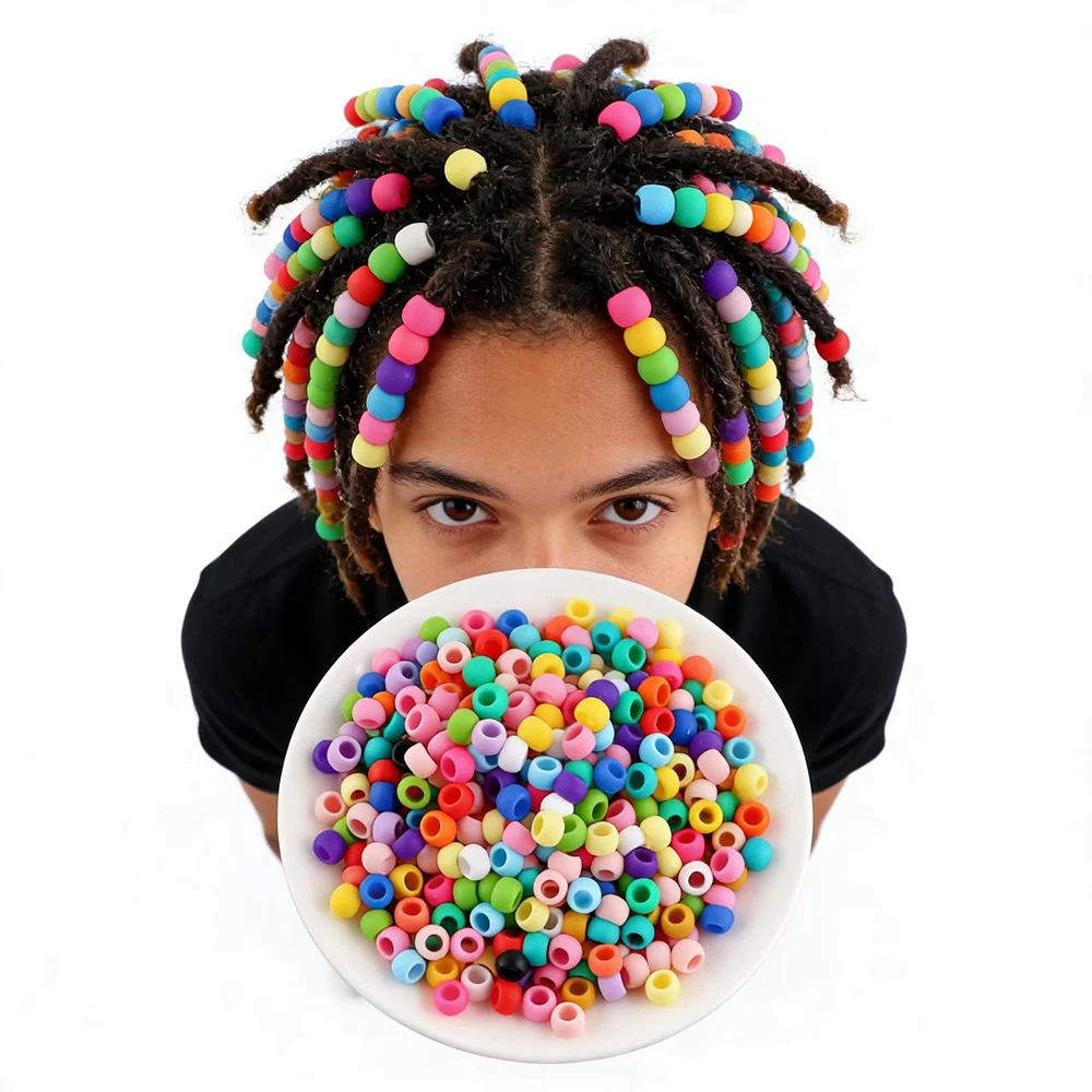20pcs/Lot 11.5*14MM  6*9MM Large Hole Pony Candy Colorful Silicone Beads For Jewelry Making DIY Hair Braiding Handicrafts