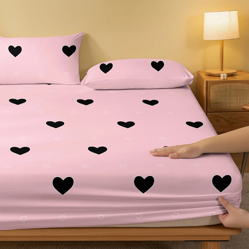 1 Piece of Heart Inspired Rhinoceros Powder Pattern Frosted Bedsheet, Bedroom Printed Bedspread, Bedding (Excluding Pillowcases)