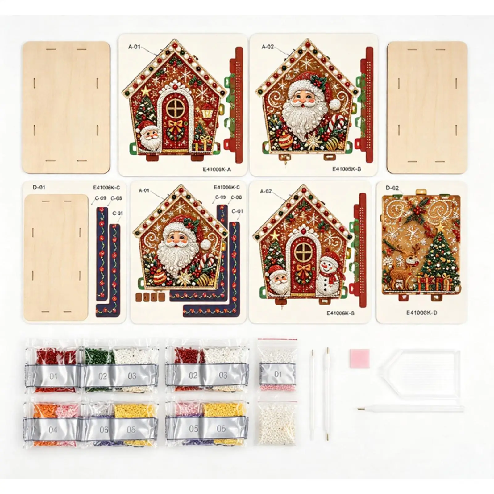 Pearl Art House Shape Christmas 5D Painting Gems Beads DIY Decoration Rhinestones Art Kit Holiday Craft Christmas Birthday Gifts