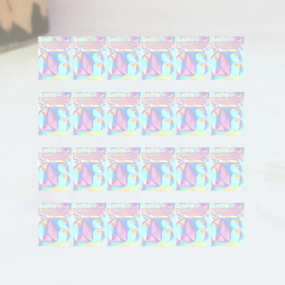 

150Pcs Holographic Plastic Gift Bags Sturdy Stylish Zipper Sealed Storage Pouches for Jewelry Beads Party Travel Display