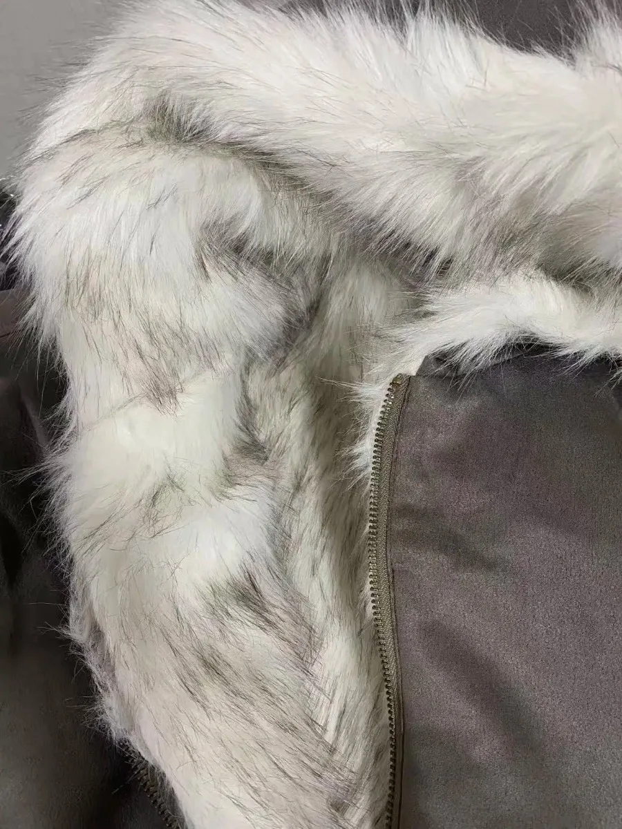 الشتاء الأمريكية الرجعية معطف الفرو المرأة مبطن مقنعين القطن وسادة مبطنة أفخم عادية الشارع القوطية Harajuku معطف كبير الحجم