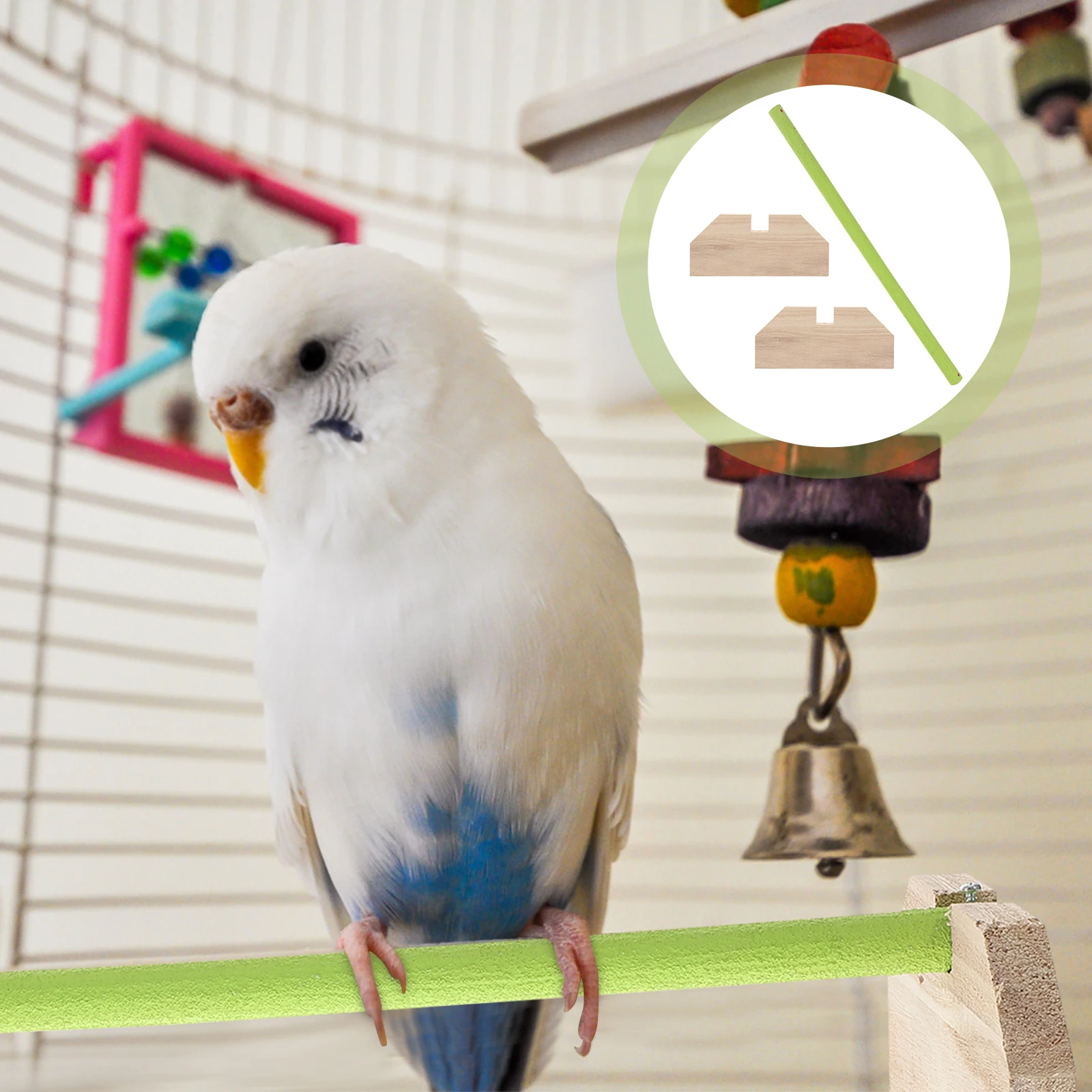 

Creative Wooden Chicken Perch Stand Smooth Durable Bird Cage Farm Hen Rooster Play Balance Rack Parrot Standing Rod Pet Bird