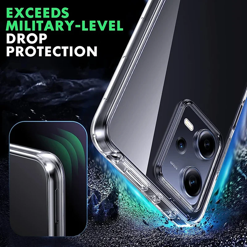 360 °   Full Cover Clear Case dla Xiaomi Redmi Note 12 11 11S 10 10S 9 9S Pro Plus 4G 5G Hybrid Silicone Hard Thin