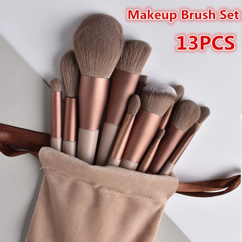 13pcs Professional Makeup Brush Set Soft Fur Beauty Eye Shadow Foundation Blush Cosmetic Brushes