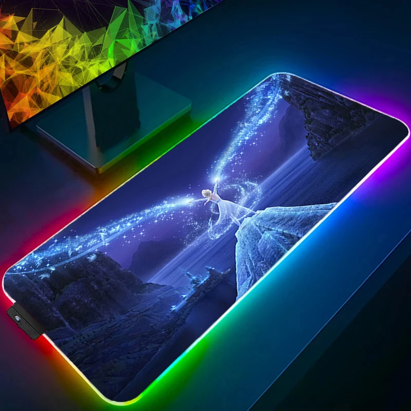 لوحة ماوس كبيرة RGB حافة قفل Kawaii فروزن سرعة الكمبيوتر للاعبين الرياضات الإلكترونية الخلفية لوحة مفاتيح الكمبيوتر المحمول LED xxl لوحة الماوس #2