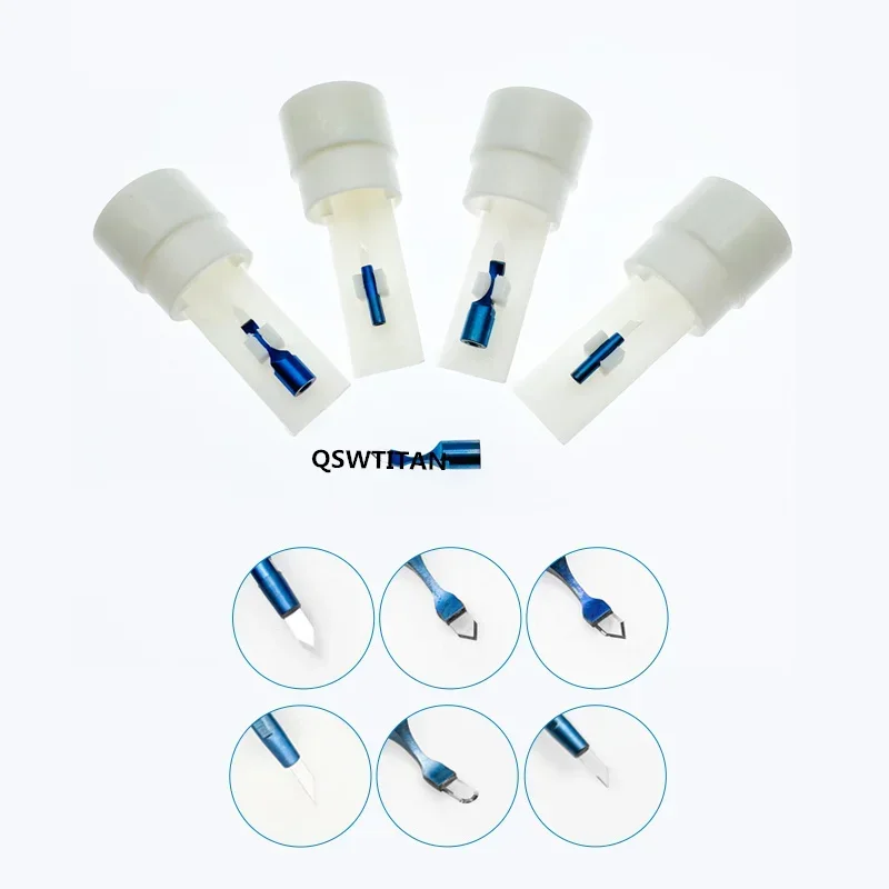 شفرة الهلال الياقوتية للعيون شفرات القرنية الشفافة مزدوجة حافة واحدة Lancet شفرات ثلاثية الأوجه أدوات الجفن