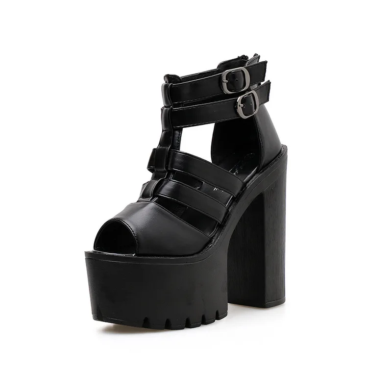 

New 2025 Women's High Heel Sandals 15cm Thick Bottom European American Style Fashion Simple Women Shoes For Office and Casual