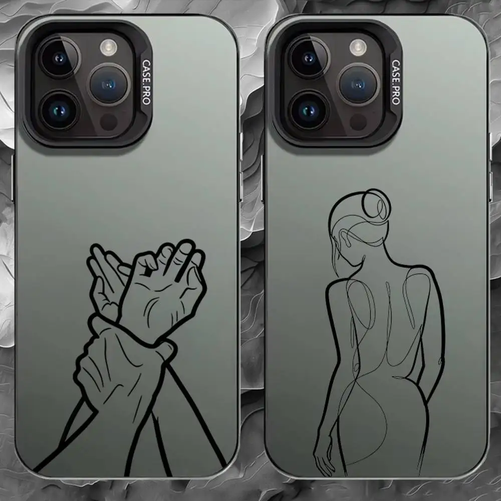 

S-Sexy Line Minimalist line drawing Phone Case Color Silver Shell For IPhone 17 16 15 14 13 12 11 Pro Max Plus