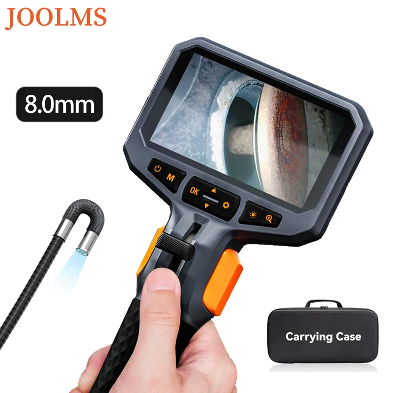 Articulating Endoscope 2Way 210° Steering 4.5inch Screen 1080P Endoscope Cameras 8mm1.5m Snake Tube For Car Pipe Repair