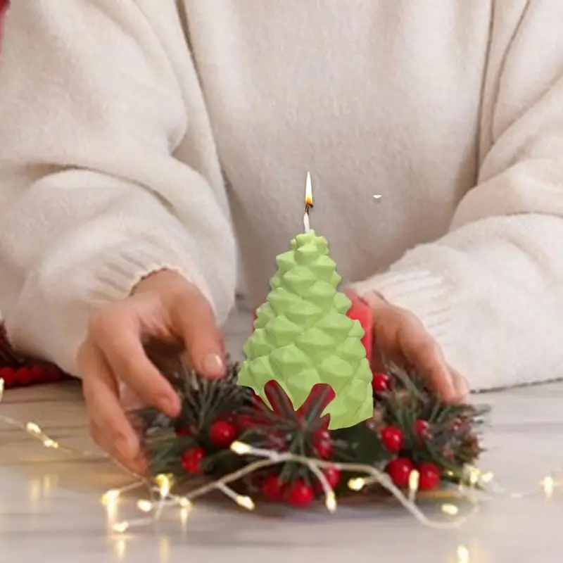 Large Christmas Tree 3D Pine Cone Silicone Candle Mold DIY Handmade Soap Gypsum Resin Craft Mould Home Gift Production