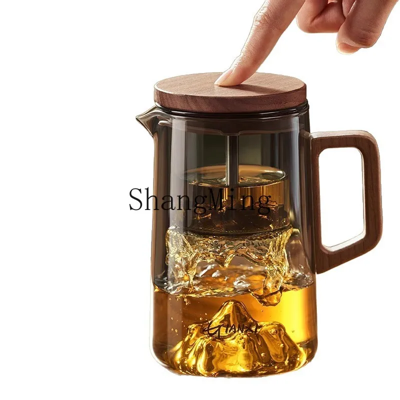 

DSA magnetic wood handle Guanshan elegant cup teapot new all-glass high-end office tea set