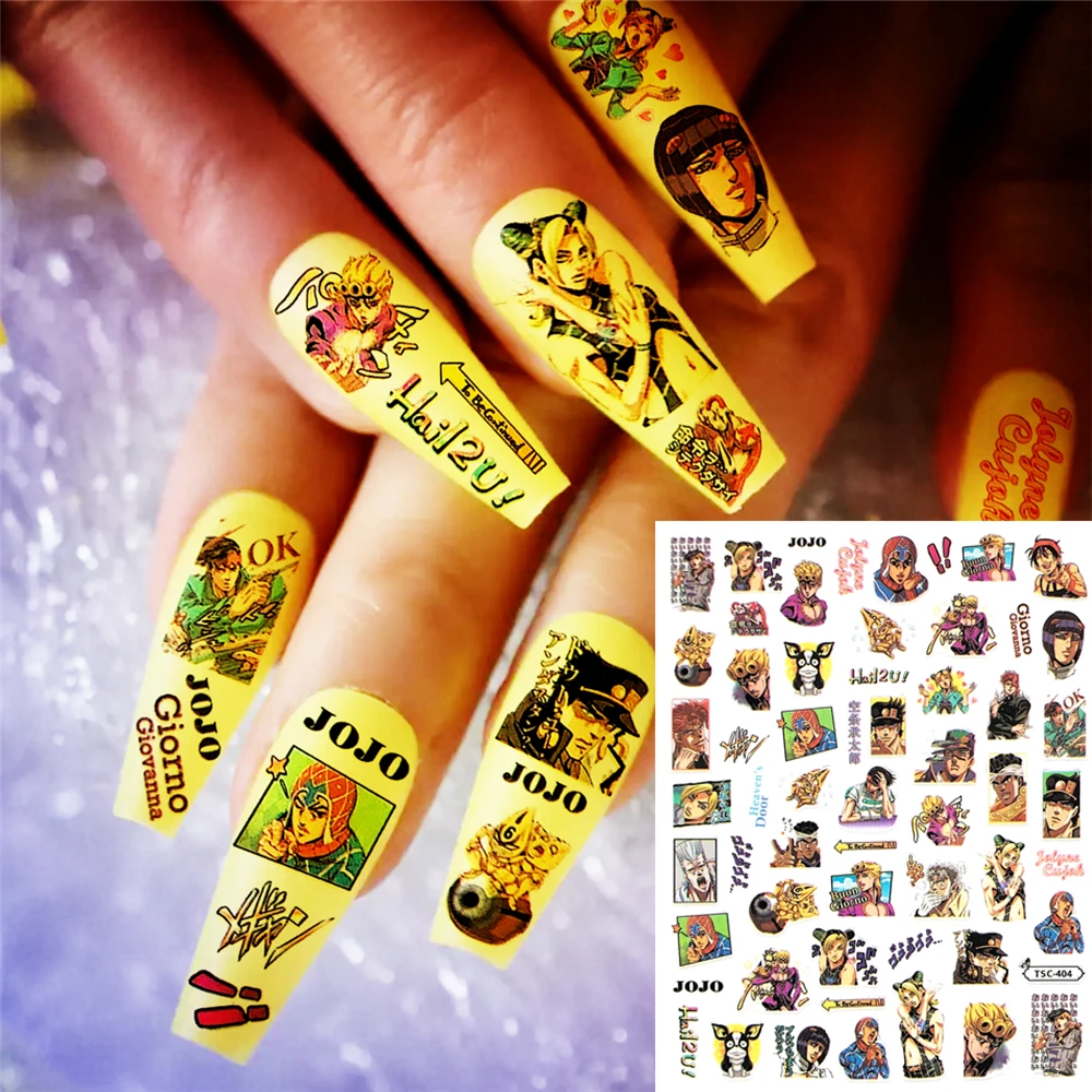 TSC-241 TSC-261 TSC-272 TSC-404 Japonais dessin animé anime personnages 3D Dos colle Nail Art Autocollants Décalcomanies Curseurs Ongles ornement