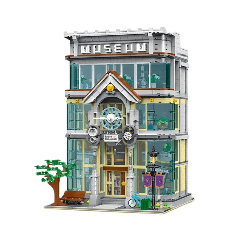 Mork 10206 Wissenschaft Museum Puzzle Montage Spielzeug Bausteine Modulare Stadt Street View Serie Kreative MOC Ziegel Junge Geschenk