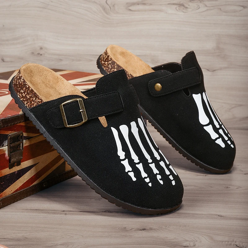Men's New Fashion Slippers with Double Buckle Straps and Stylish Decoration, Suitable for Home and Outdoor Wear