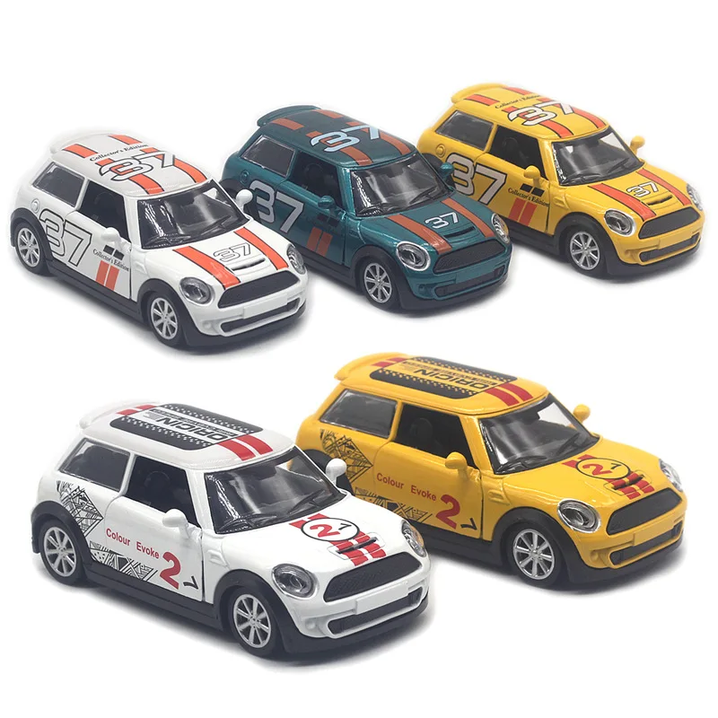 1:32 سبيكة ميني كوبر رسمت نموذج سيارة رالي التراجع فتح الباب نموذج سيارة هدايا لعبة للأطفال #5