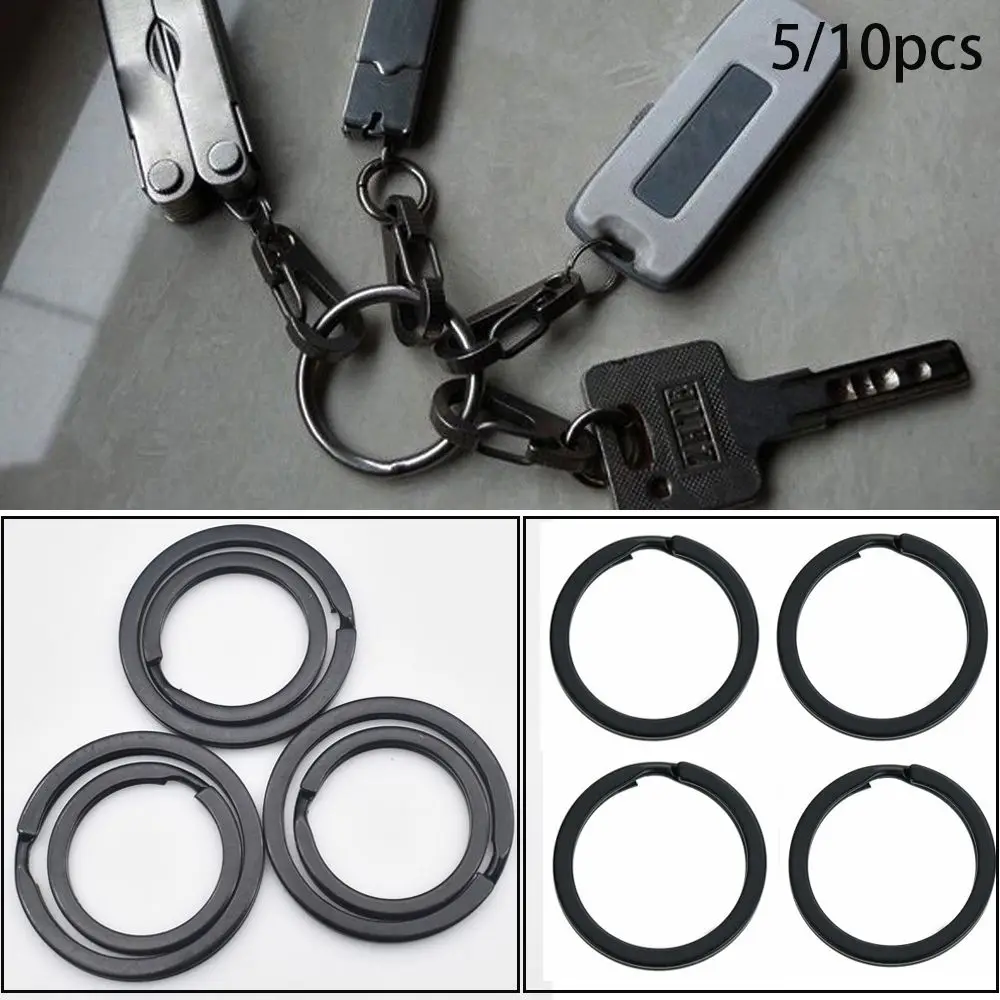 5/10pcs Hiking Style Stainless Steel Locking Key Holder Keyring Connectors Keys Ring Carabiner EDC Keychain