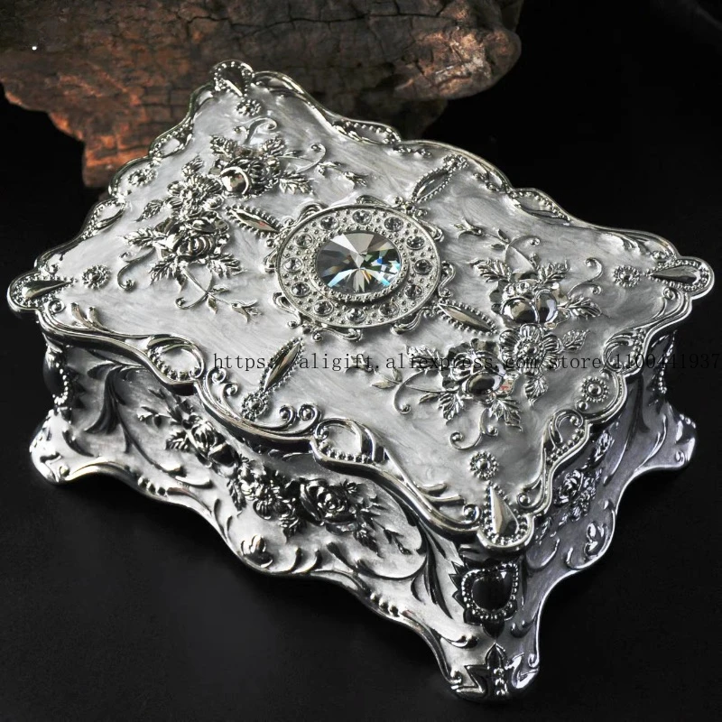 

Aurora Painted Vintage European Korean Princess Jewelry Box Ring Storage Organizer Case