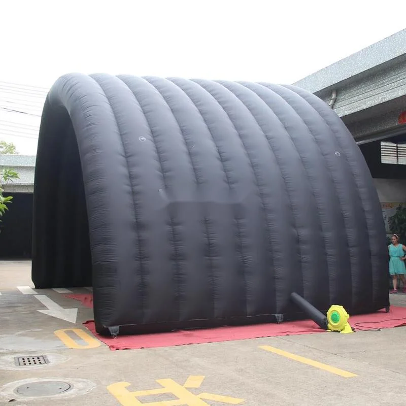 wholesale custom made multifunctional giant black inflatable tunnel tent entrance stage cover marquee canopy for events