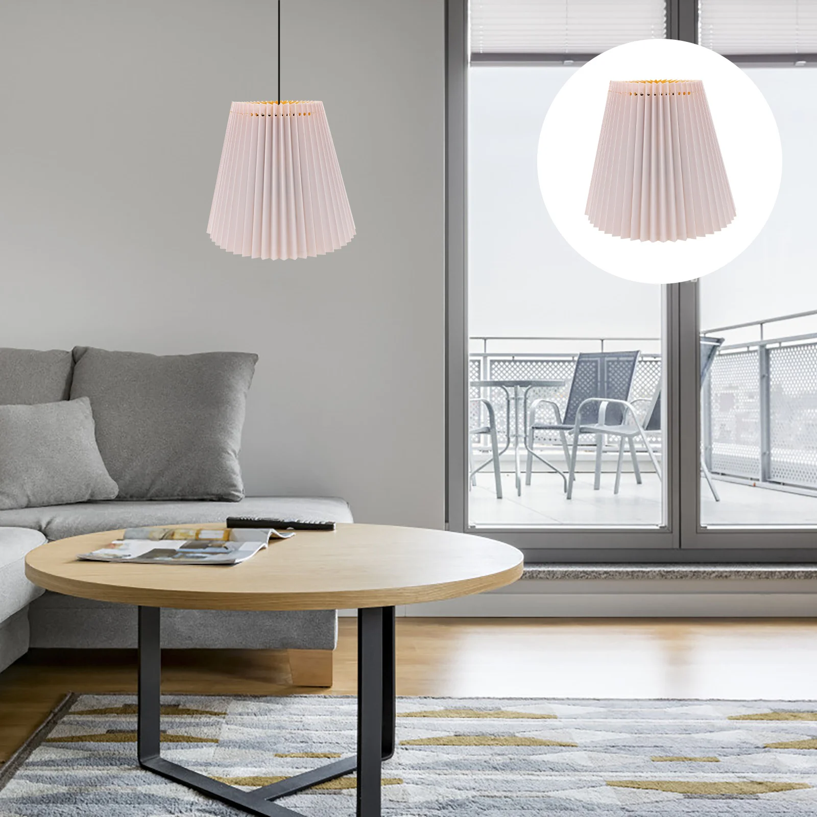 

1Pcs Lampshade Pleated Light Shade Decorative Ceiling Lamp Shade Simple Style Hanging Lamp Cover for Indoor Warm Lighting