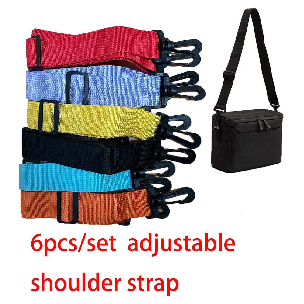 6Pcs/Set Adjustable Single Shoulder Bag Crossbody Strap, 2cm Styles, 135cm Long 6-Color Webbing Bag Replacement Straps, Sturdy Plastic Head Shoulder Straps
