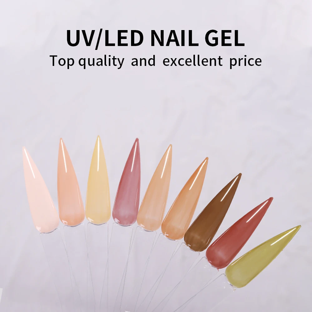 Vendeeni 15ml 9 Color/set Amber Color Gel Nail Polish Soak Off UV LED DIY Manicure Translucent Crystal Jelly Gel Lacquer Varnish