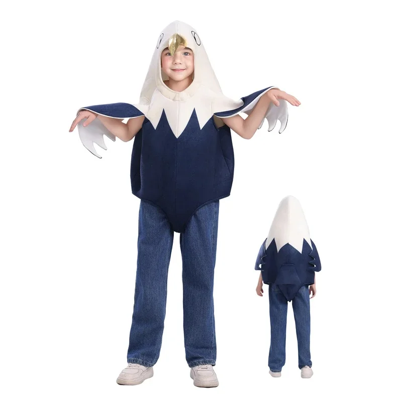 

Memune Exclusive Unisex Kids Cute Little Bald Eagle Cosplay Suit For USA Independence Day Halloween Role Play Animal Party