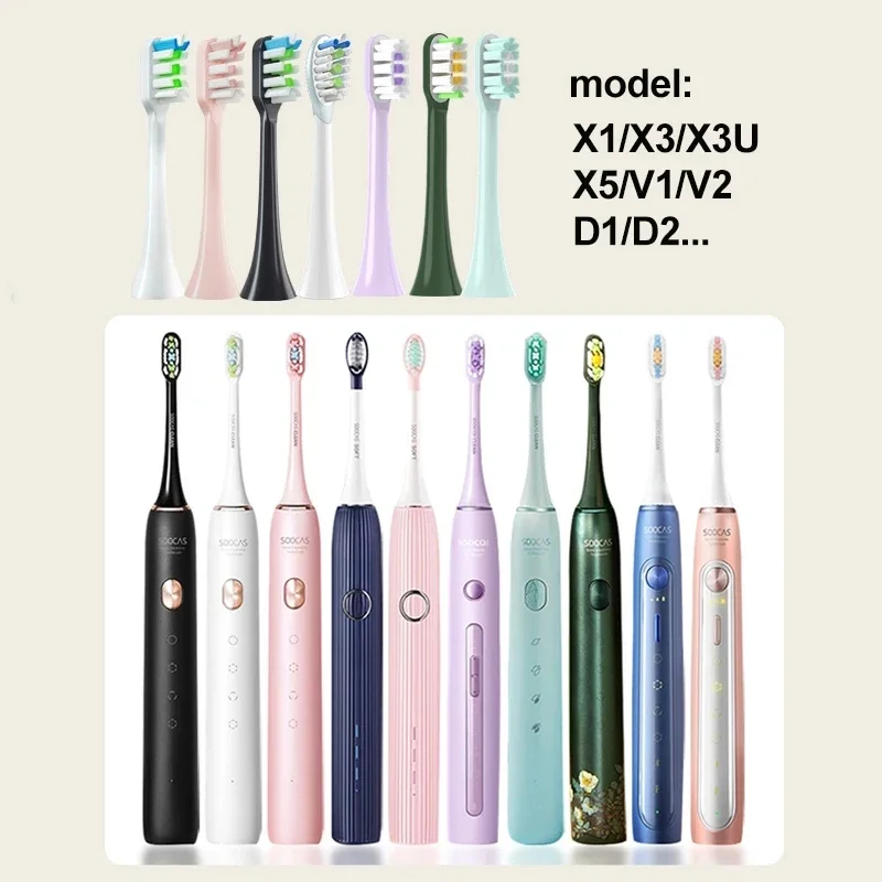Replacement Toothbrush Heads for SOOCAS X3S/X3U/X5 Sonic Electric Tooth Brush DuPont Soft Bristle Nozzles With Vacuum Packaging