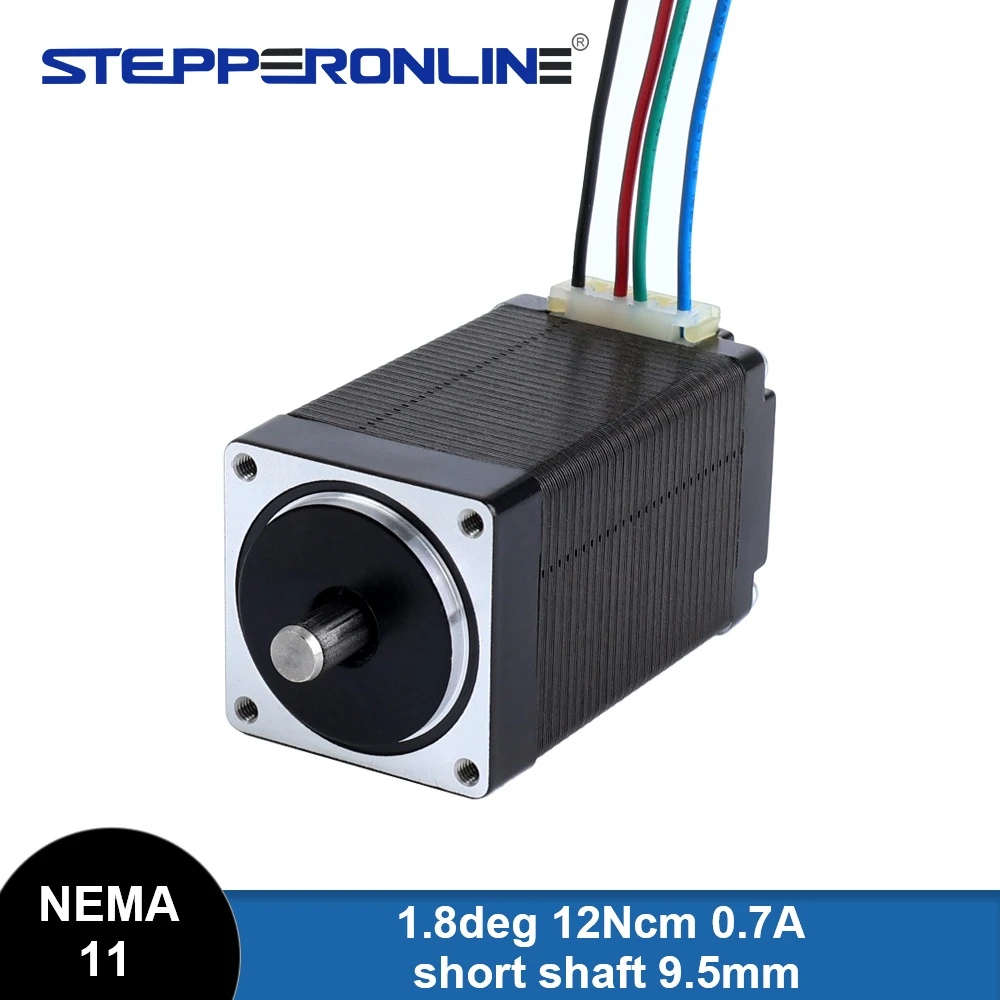 STEPPERONLINE Short Shaft 9.5mm Nema 11 Stepper Motor Bipolar 12Ncm(16.99oz.in) 1.8deg 0.7A 4-lead for DIY CNC XYZ 3D Printer