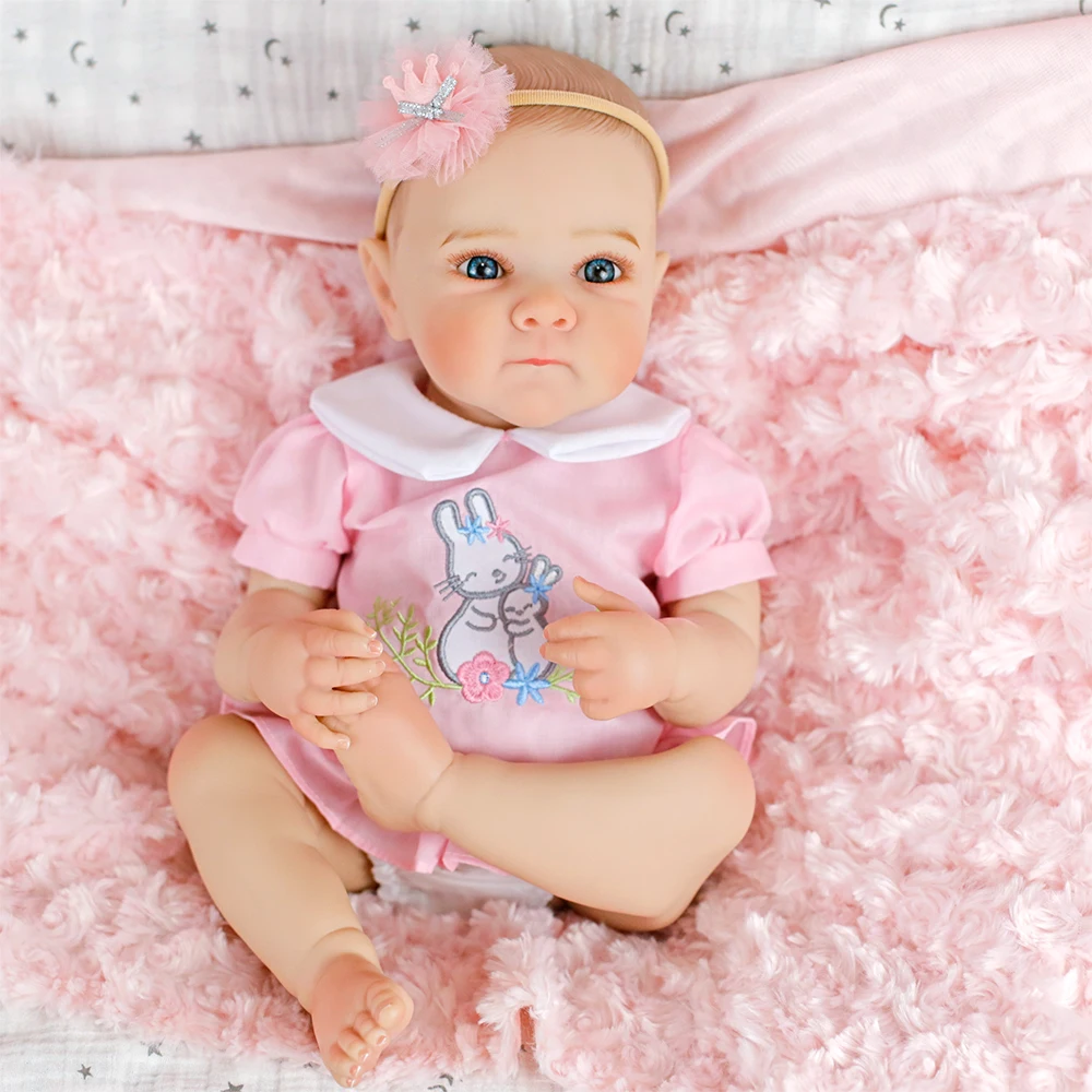 19 بوصة واقعية تولد من جديد دمى طفل بيتي مع لينة سيليكون الفينيل الجسم محبوب ثلاثية الأبعاد الجلد رسمت باليد لعبة الشعر تحصيل