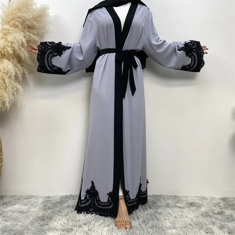 

Middle East Fashion Ramadan Eid Long Cardigan Abaya Muslim Women Dubai Abaya Robe Kimono Turkish Islamic Clothing Indian Dress