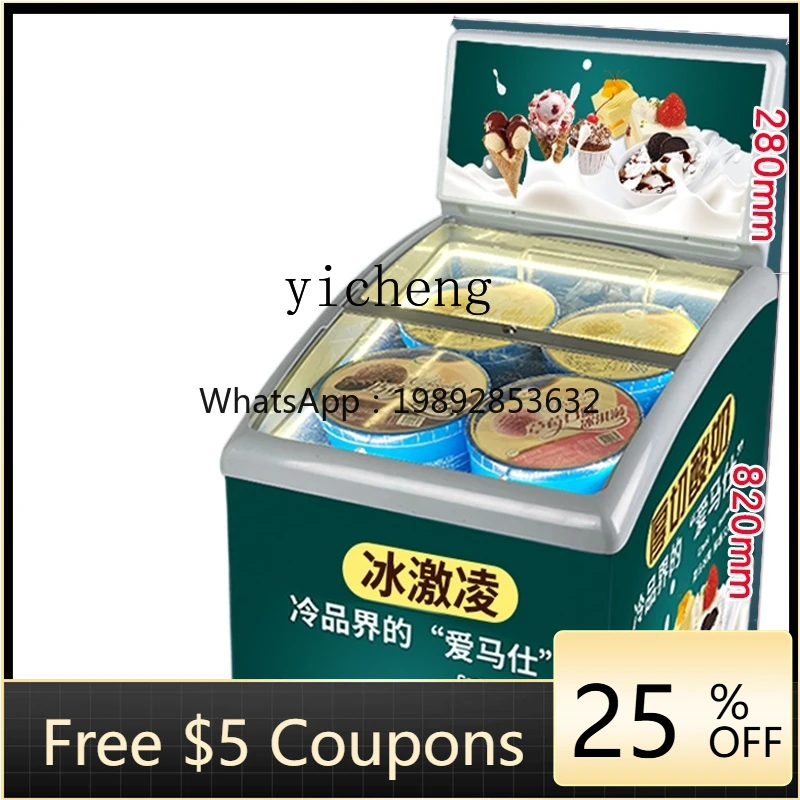 

Ice Cream Display Cabin Ice Cream Barrel Commercial Small Refrigerator Frozen Arc Cabinet