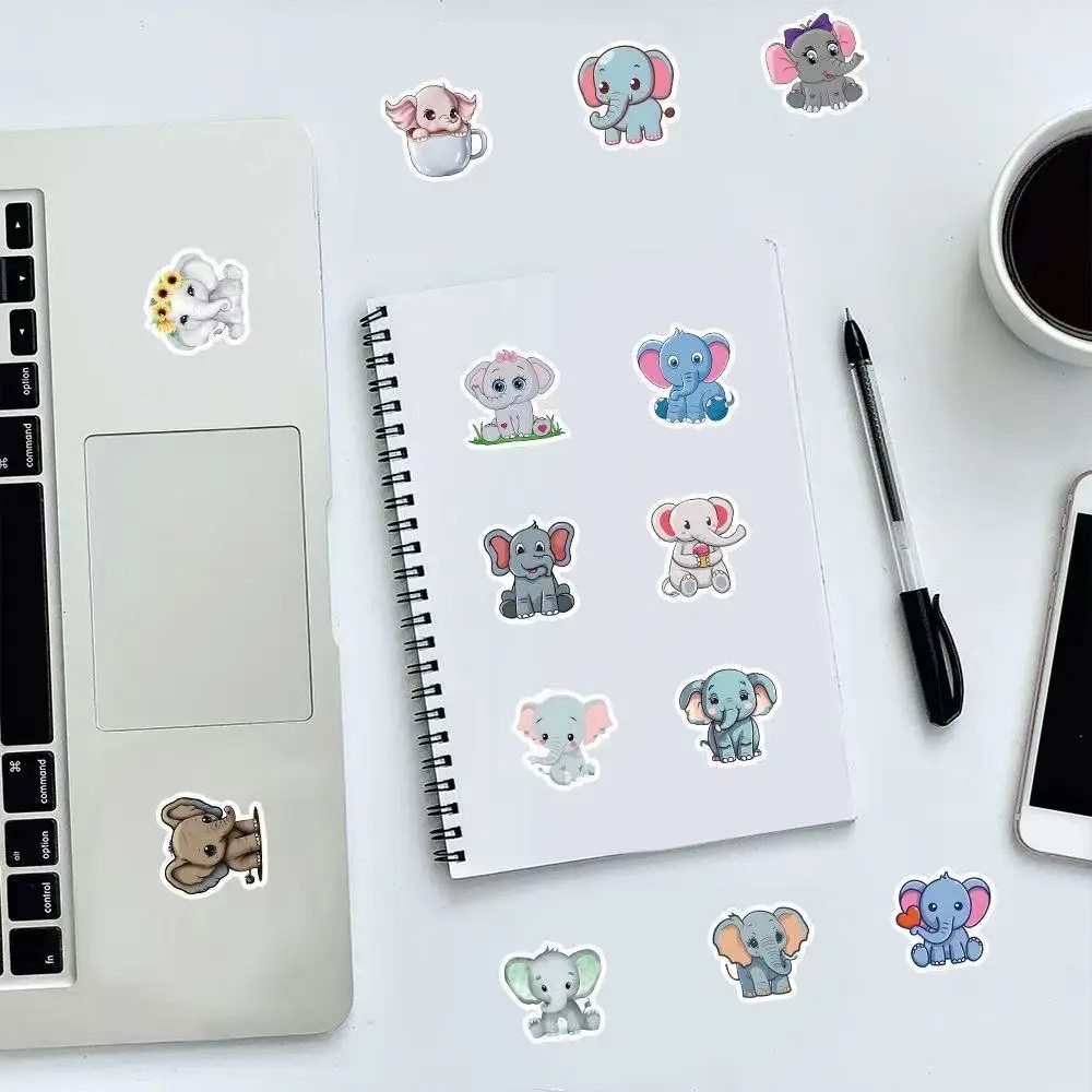 100 ins لون الرياح الفيل ملصق منغ قسم ملصق مضاد للمياه جدار الجدول الهاتف المحمول دفتر حساب اليد الديكور