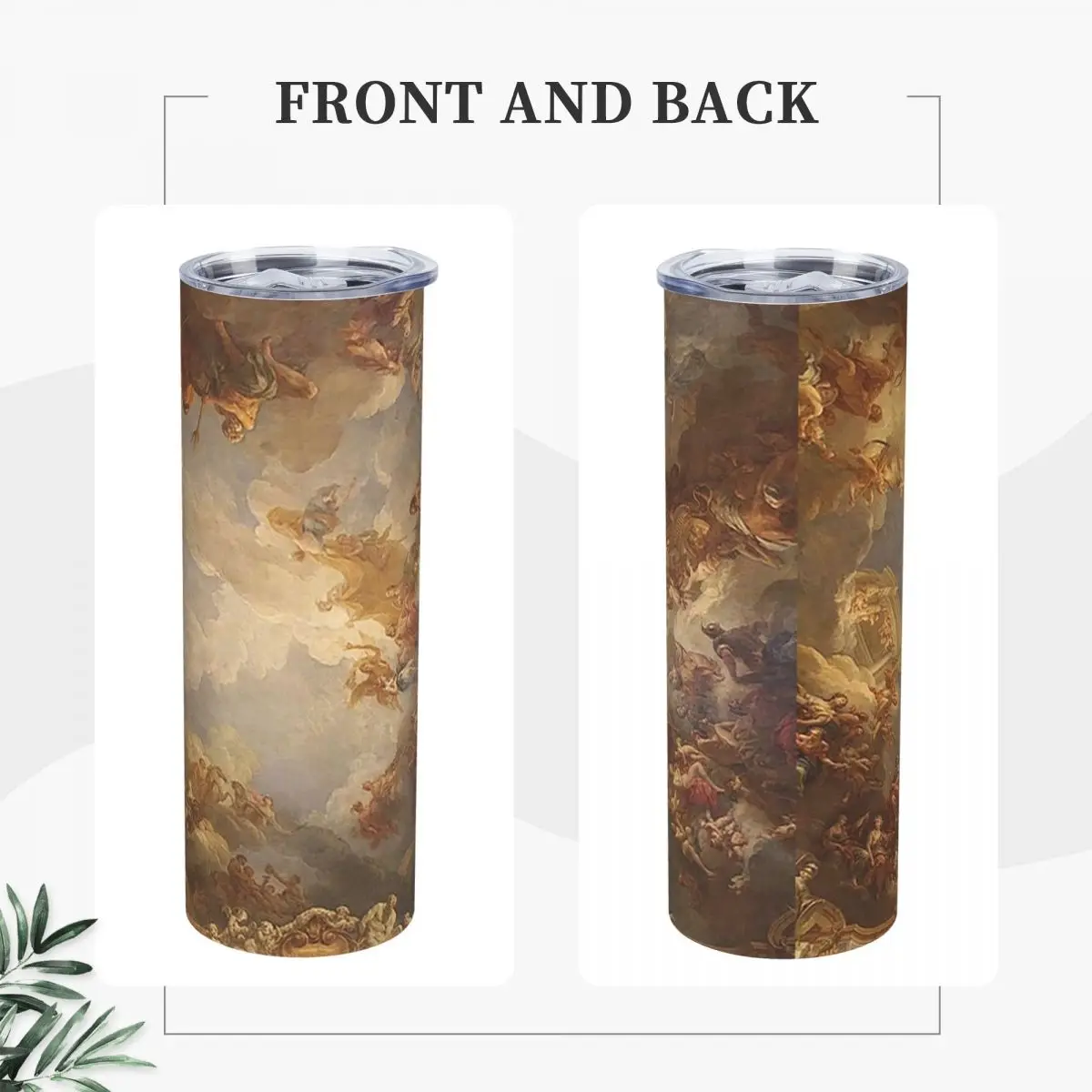 Brown Ceiling At Versailles Renaissance Panting Stainless Steel Tumbler Insulated Mugs Thermal Cold Bottle Straws With Lid 20oz