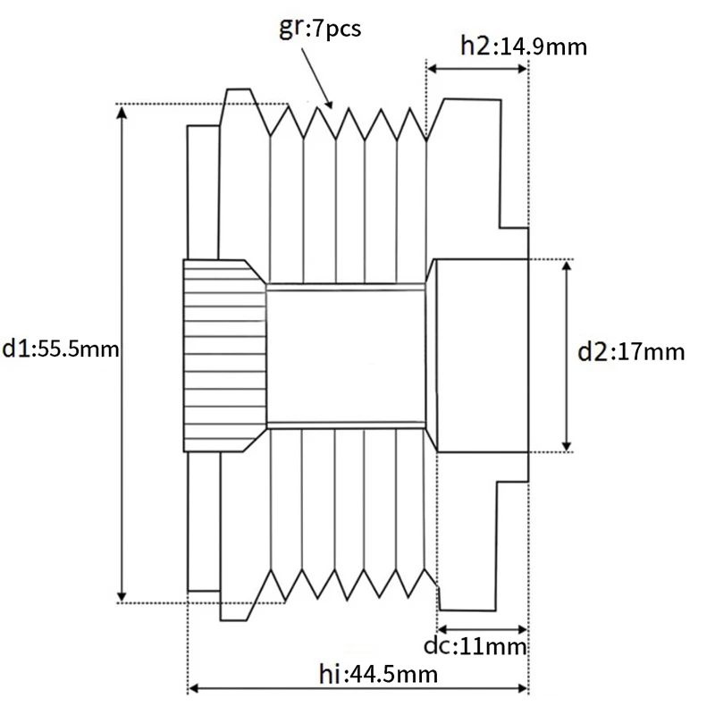 POULIE DE COURROIE D'ALTERNATEUR POUR APB4793 1986AE0447 F00M391160 F00M991138 0124615028 2542582 A2711540802 A2711541002 ALB9775UX