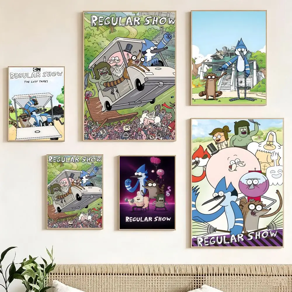 Comedy Cartoon R-Regular Show Poster impermeable para el hogar sala de estar dormitorio bar decoracion estetica